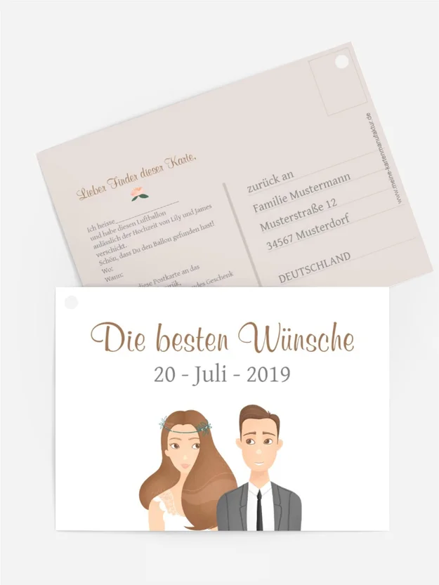 Ballonflugkarte Für immer Eins