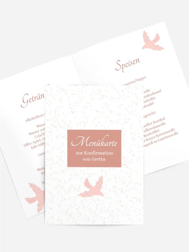 Menükarte Konfirmation Heiliger Geist