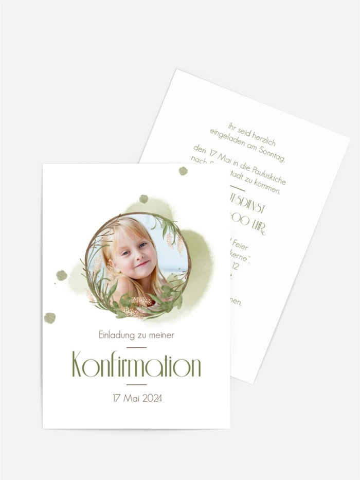 Einladungskarte Konfirmation Sommerpflanze Einladungskarte Konfirmation Sommerpflanze