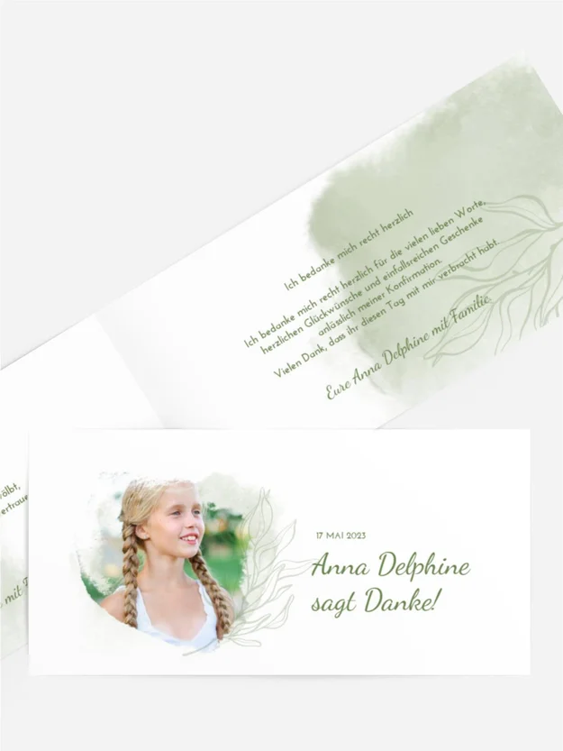 Dankeskarte Konfirmation Zarte Zweige Dankeskarte Konfirmation Zarte Zweige