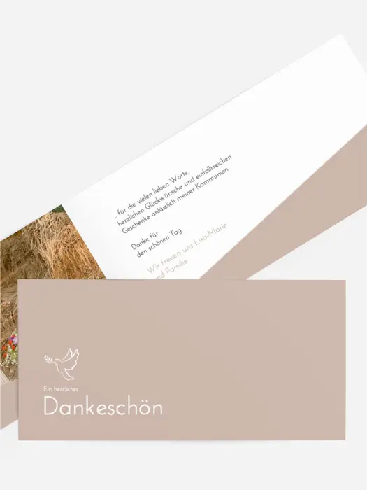 Dankeskarte Kommunion Sanfter Tanz