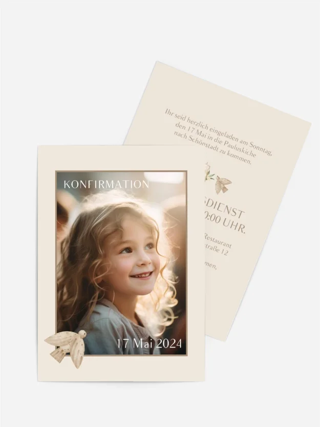 Einladungskarte Konfirmation Heilige Kerzen