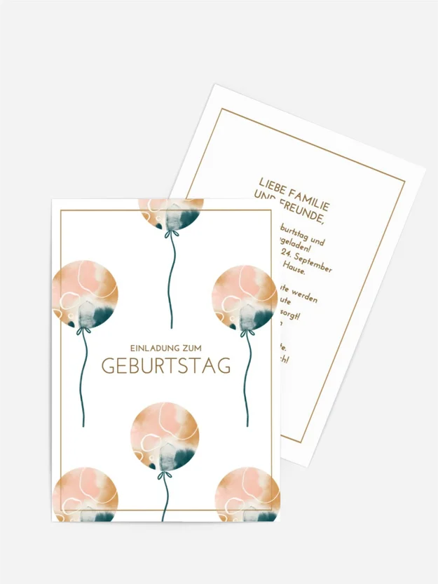 Geburtstagseinladung Aquarellballons
