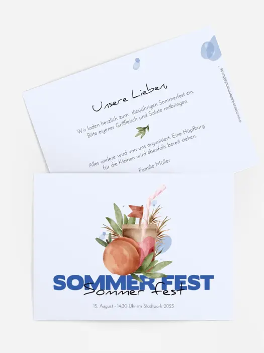 Sommerfest Einladung Pfirsichcocktail