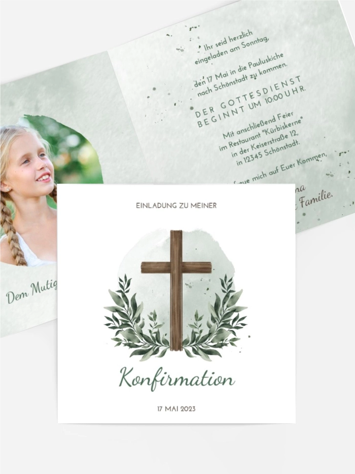 Einladungskarte Konfirmation Magische Zweige Einladungskarte Konfirmation Magische Zweige