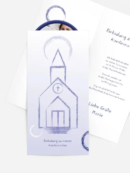 Einladungskarte Konfirmation Kirche