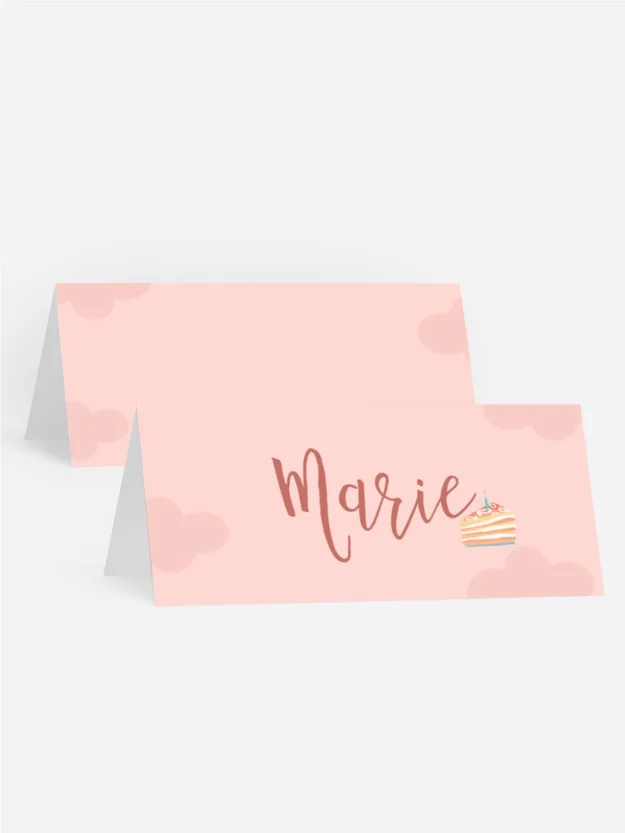 Tischkarte Geburtstag Cloud-Urlaub