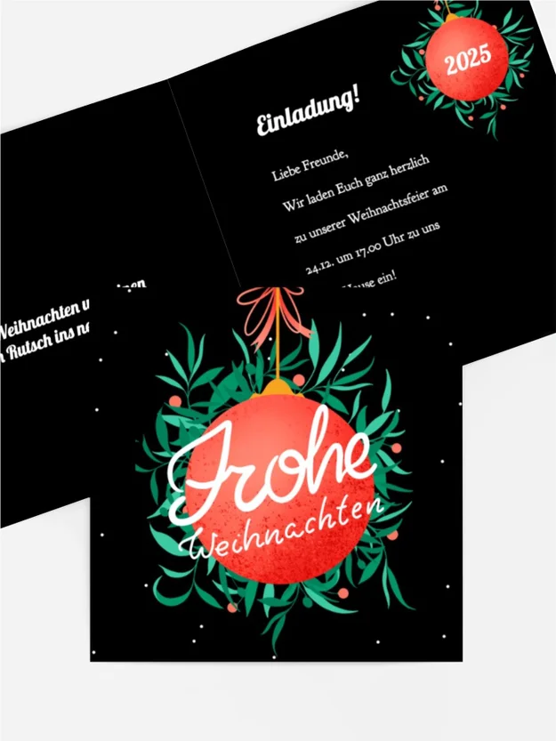 Weihnachtseinladung Kling, Glöckchen