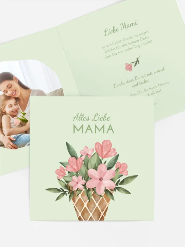 Grußkarte zum Muttertag Die Zärtlichkeit der Mutter Grußkarte zum Muttertag Die Zärtlichkeit der Mutter