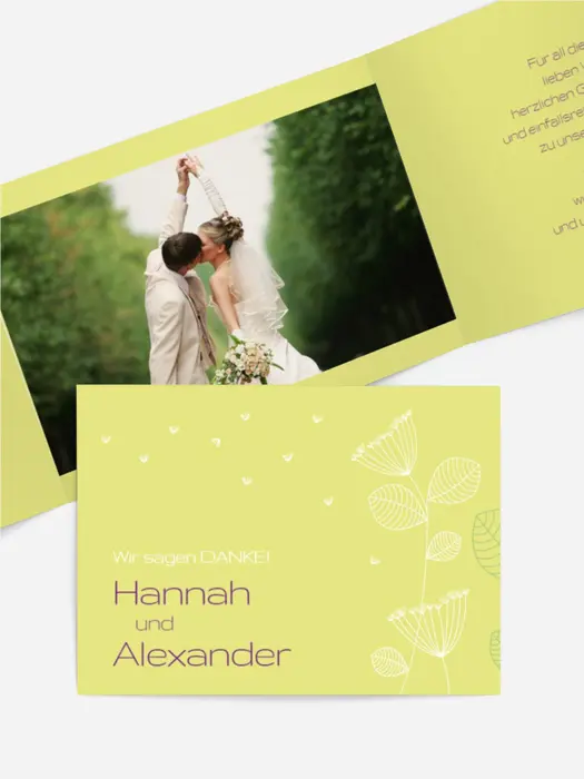 Dankeskarte Hochzeit "Pusteblume"