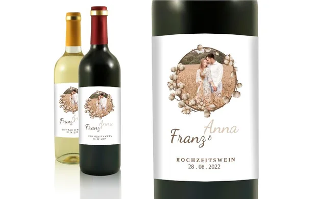 Hochzeit Flaschenetiketten Atmungsaktive Baumwolle