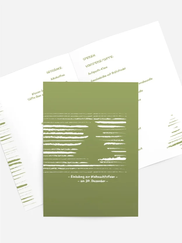 Weihnachts Menükarte Kreidentanne