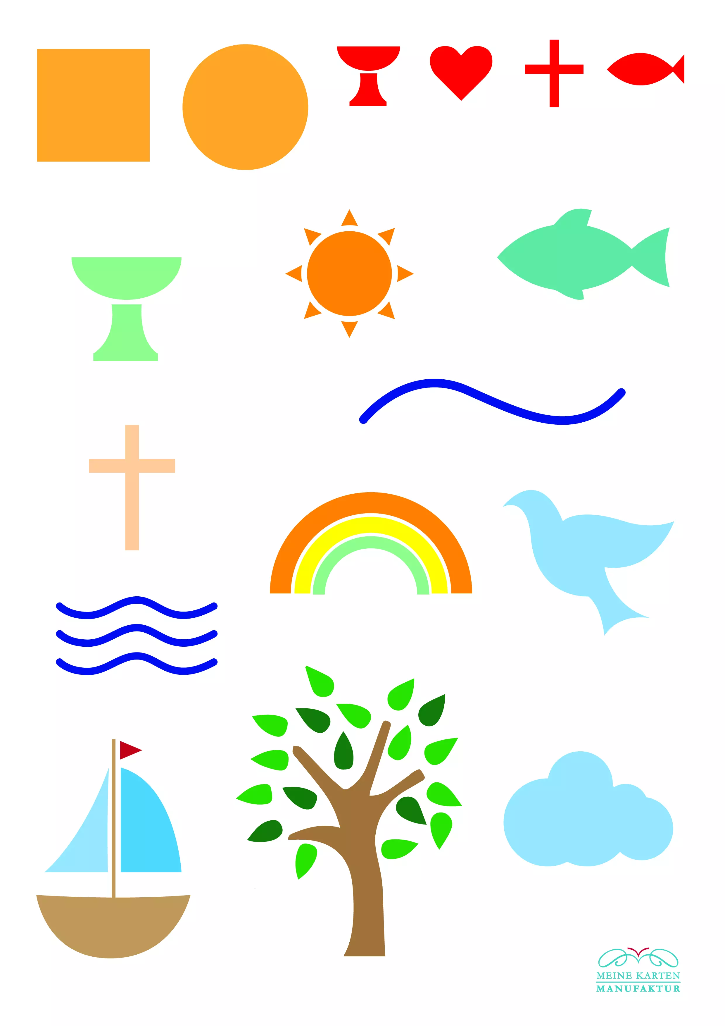 Symbole zur Taufe: Fische, Schiffe und der Baum des Lebens