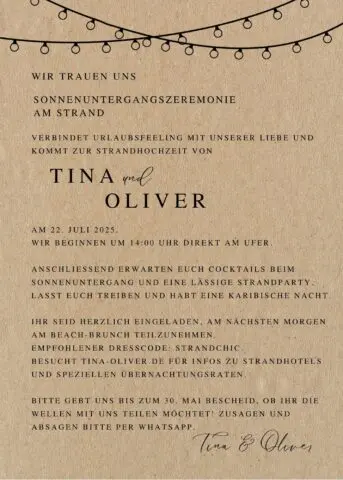 Hochzeitseinladung Text: Muster für spezielle Hochzeitsthemen