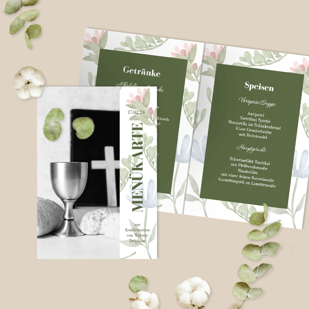 Menükarten Konfirmation