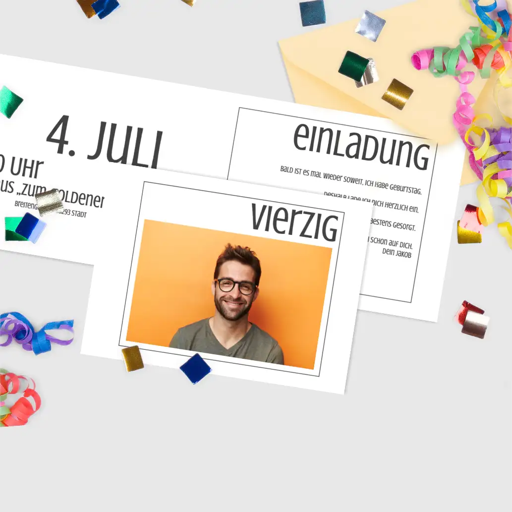 Einladungskarten 40. Geburtstag